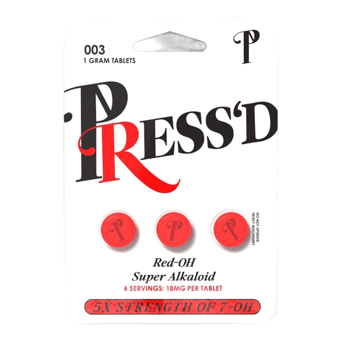 PRESS'D Red 5X Strength of 7-OH & Red OH 18mg Tablets| 3Tab