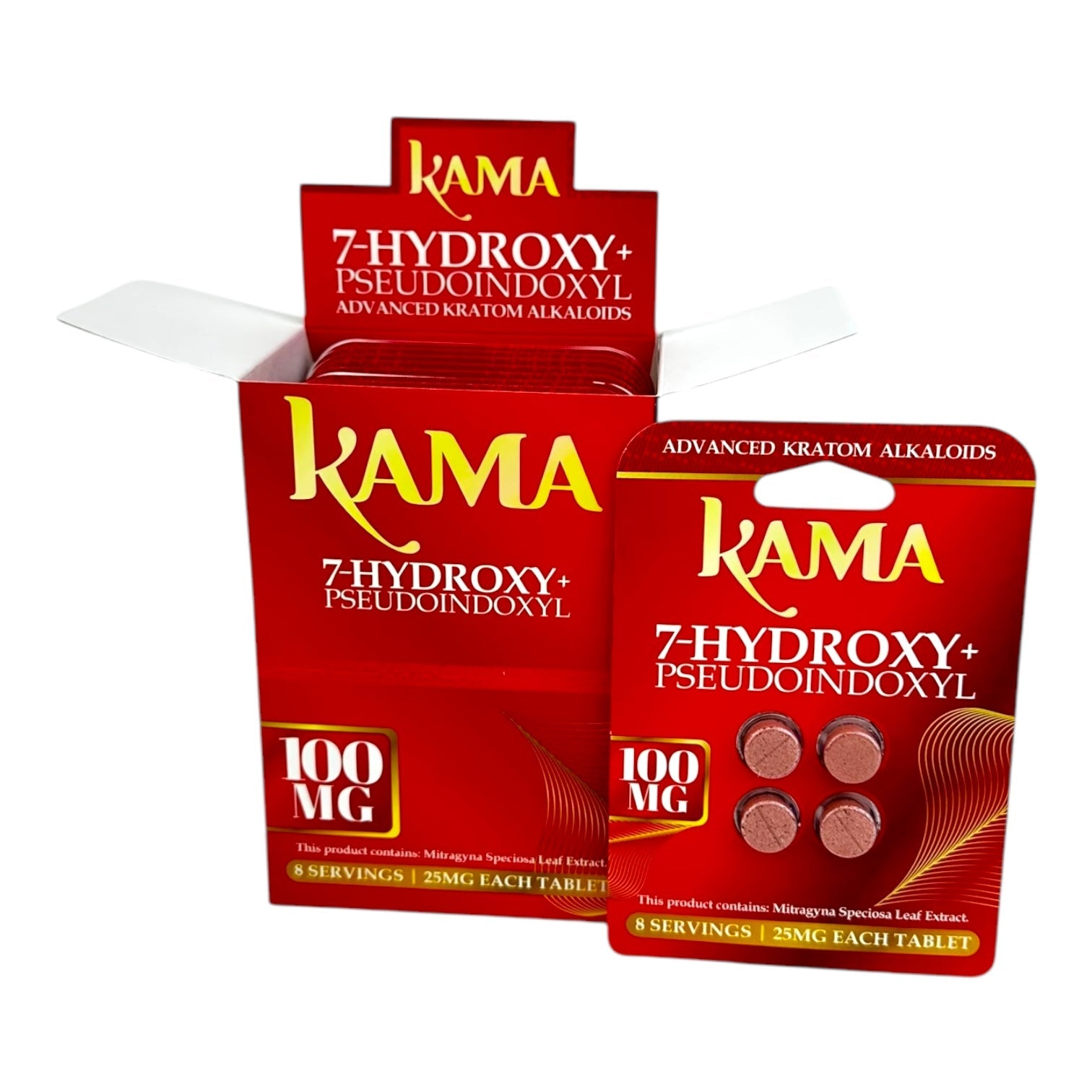KAMA 7-Hydroxy + Pseudo Kratom Extract 100mg Tablets | 4Tab