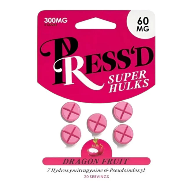 Press'd Super Hulks 60mg 7-OH + Pseudo Tab 300mg 5 Tab Blister - 10 Blister / Pack