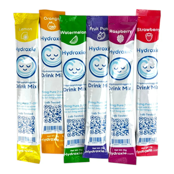 Hydroxie 7-OH 15mg Drink Mix Pouches 6 Flavors 15 of Each