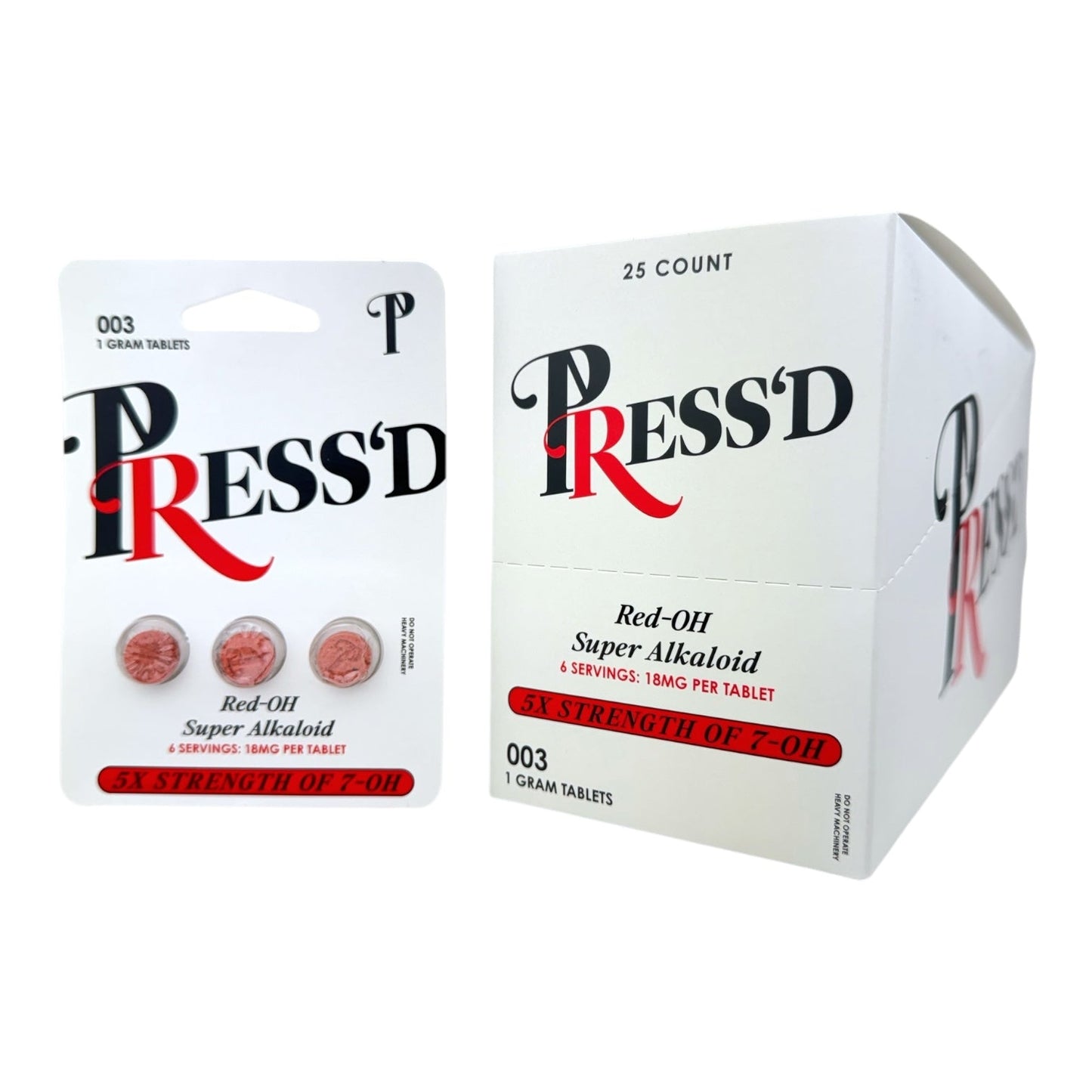 PRESS'D Red 5X Strength of 7-OH & Red OH 18mg Tablets| 3Tab