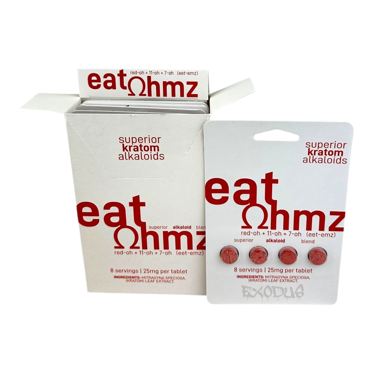 EAT OHMZ Red-oh + 7-oh 25mg 4Tab / Pack - 6 Packs / Display