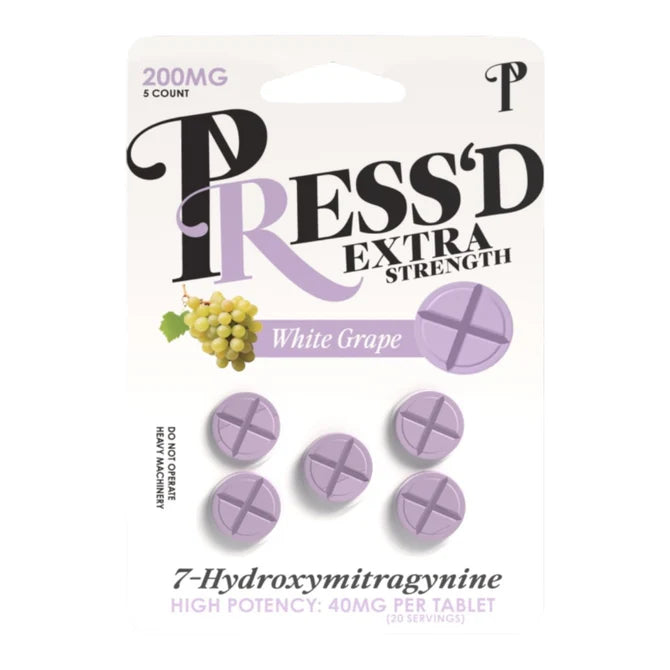 Press'd 200mg 7-OH Extra Strength 5 Tab Blister - 10 Blister / Pack