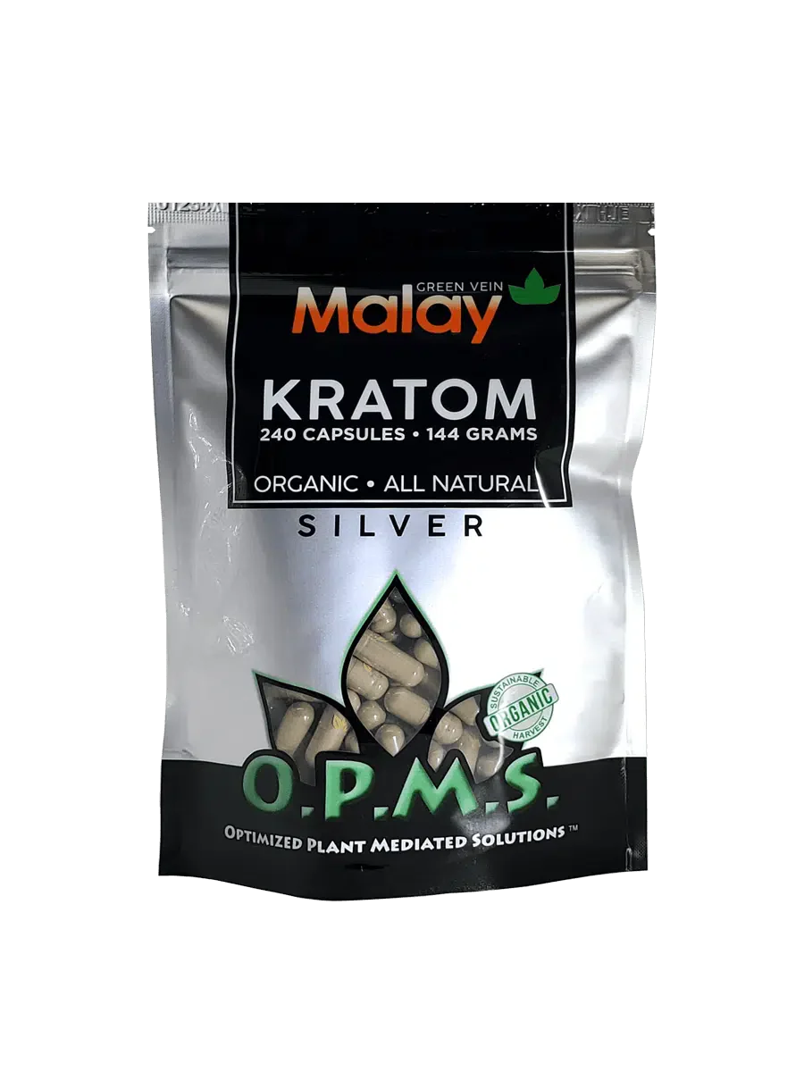 OPMS Kratom Silver (Capsules) 240 Count (144 Grams)