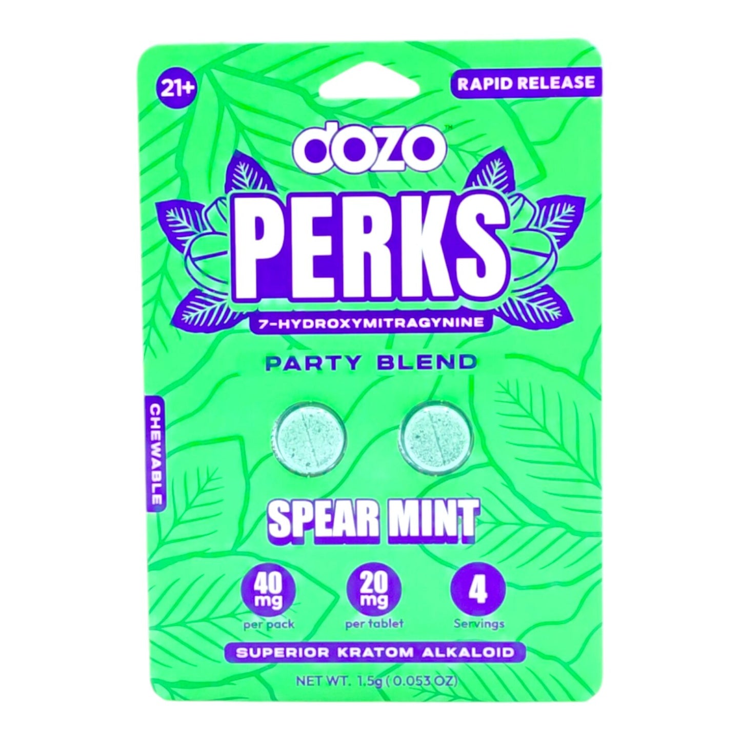 Dozo PERKS 7-OH 20mg 2 Tablets Blister Pack