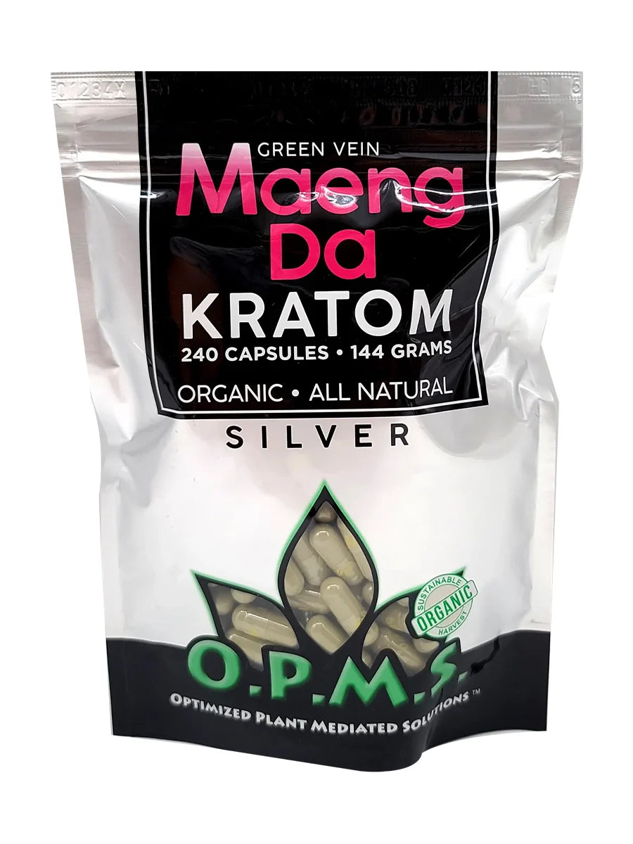 OPMS Kratom Silver (Capsules) 240 Count (144 Grams)