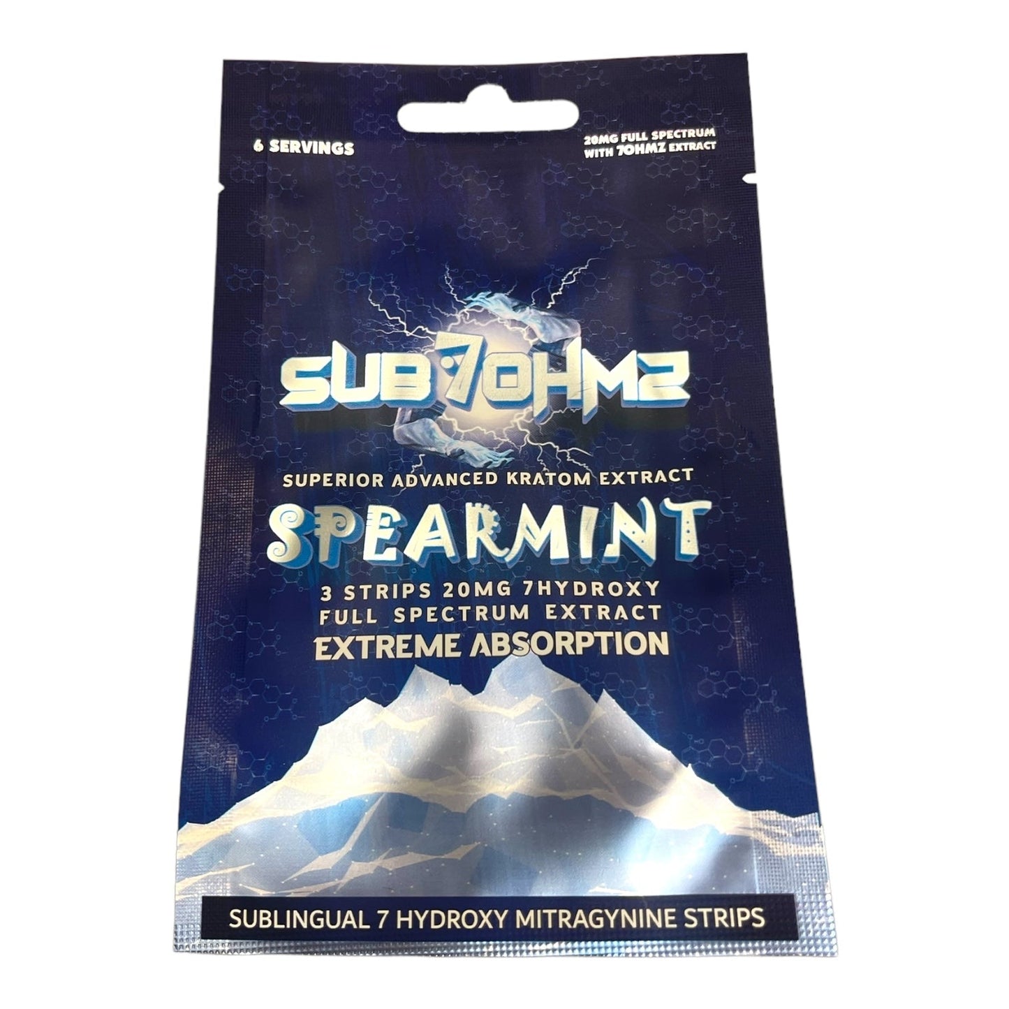 Sub7ohms Spearmint Full Spectrum 7-OH 20mg 3 Strips/Pack