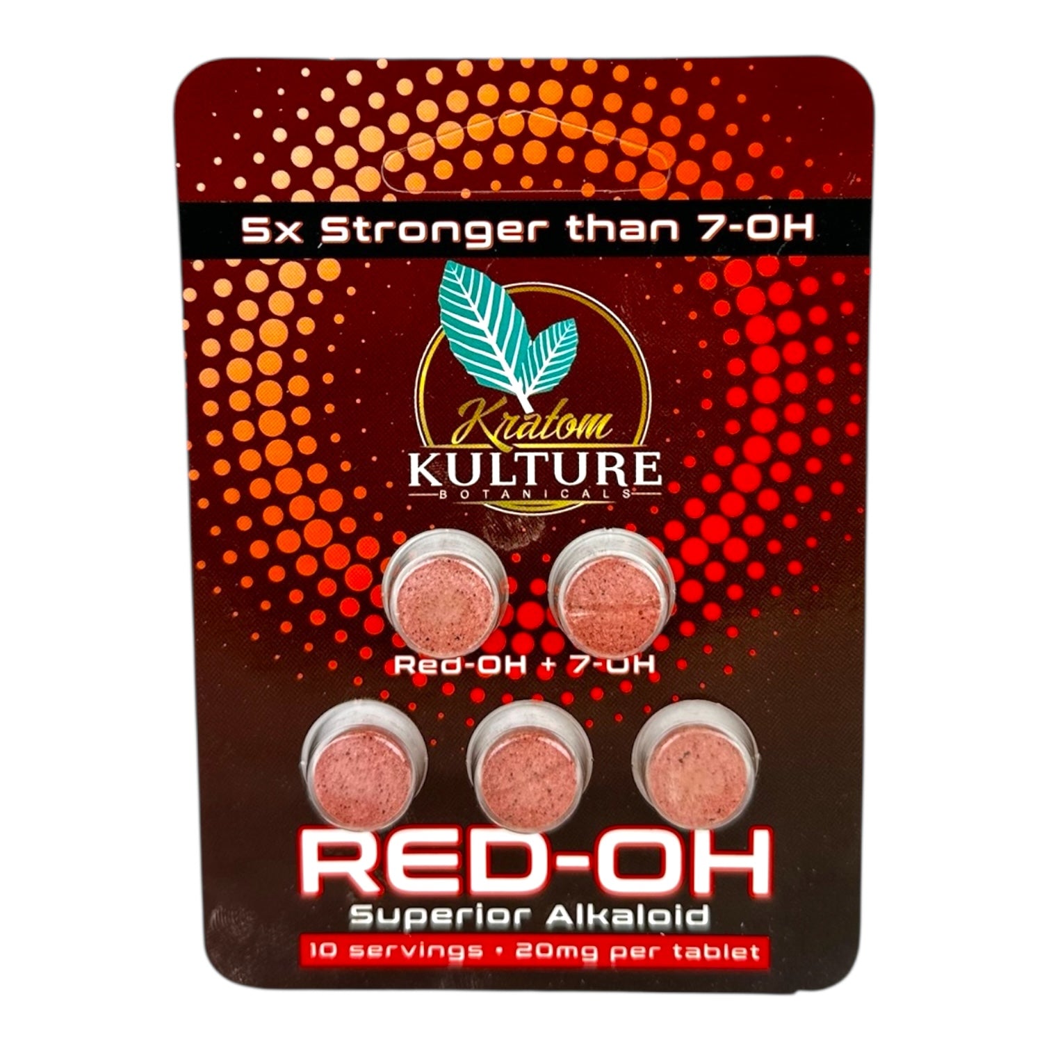 Kratom Kulture 5X Red OH 7-OH 20mg Tablets