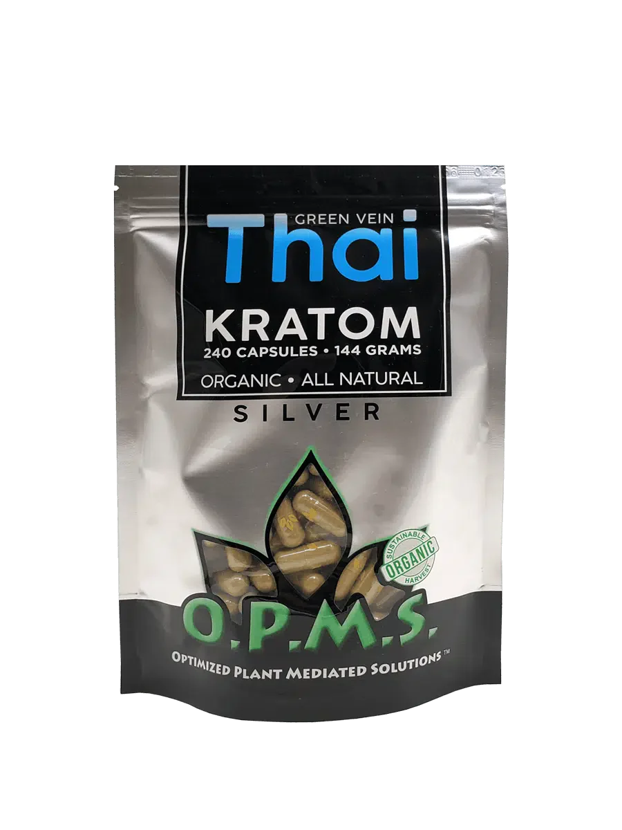 OPMS Kratom Silver (Capsules) 240 Count (144 Grams)