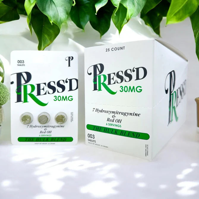 PRESS'D Green 7-Hydroxymitragynine & Red OH 30mg Tablets