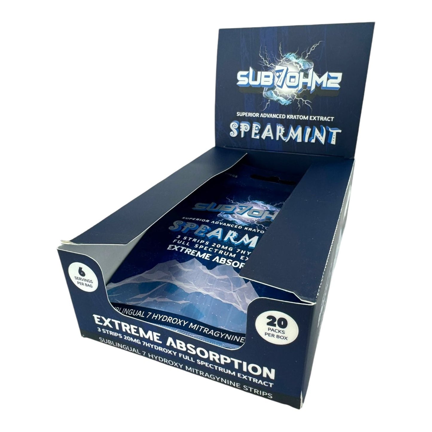 Sub7ohms Spearmint Full Spectrum 7-OH 20mg 3 Strips/Pack